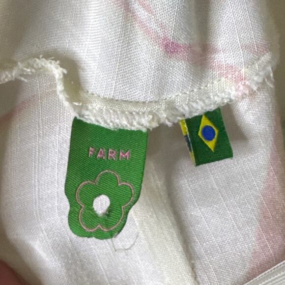 Farm Rio Butterfly Mini Dress Cropped Bell Sleeve V-Neck Size P Small - Picture 6 of 12